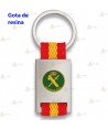 Llavero personalizable color plata con bandera española para la Guardia Civil
