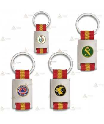 Llavero personalizable color plata con bandera española