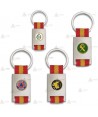 Llavero personalizable color plata con bandera española
