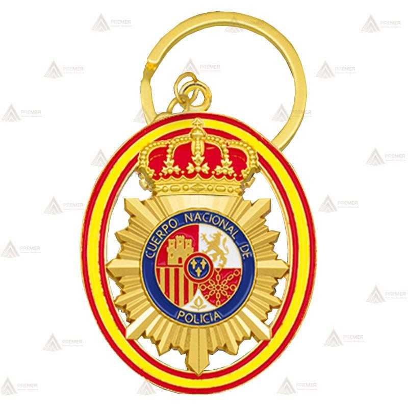 Llavero metálico esmaltado para la Policía Nacional