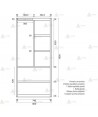 Armario metálico modular con cajones para oficina