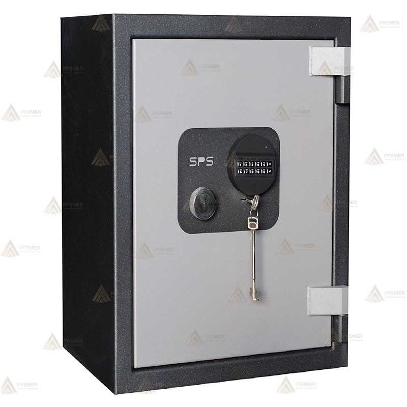 Caja fuerte con cerradura de llave y electrónica
