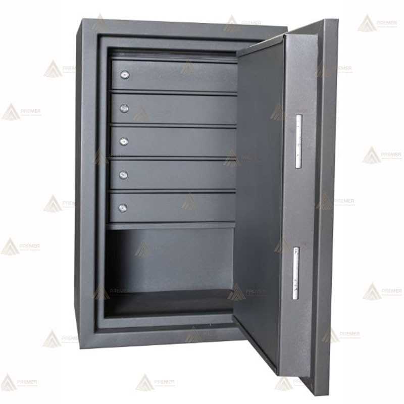 Caja fuerte cerradura llave y electrónica con cinco cajones con llave