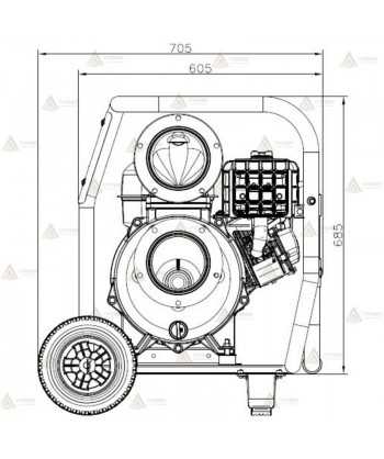 Motobomba de alto caudal (150.000 lit/hora) 20 metros