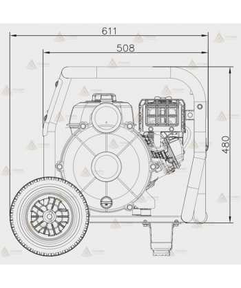 Motobomba para aguas sucias (55.000 l/h) 30 metros