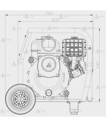 Motobomba para aguas sucias (110.000 l/h) 30 metros