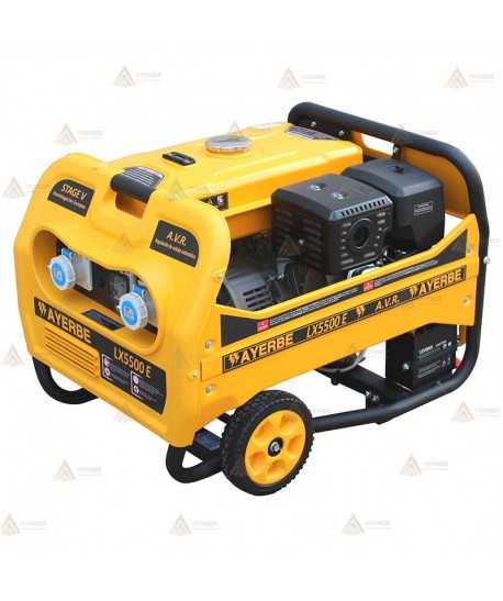 Generador eléctrico con motor a gasolina de 4 tiempos y 5.500W de potencia y arranque eléctrico