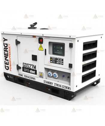 Grupo electrógeno diésel monofásico (27 KVA / 22.000W) Insonorizado