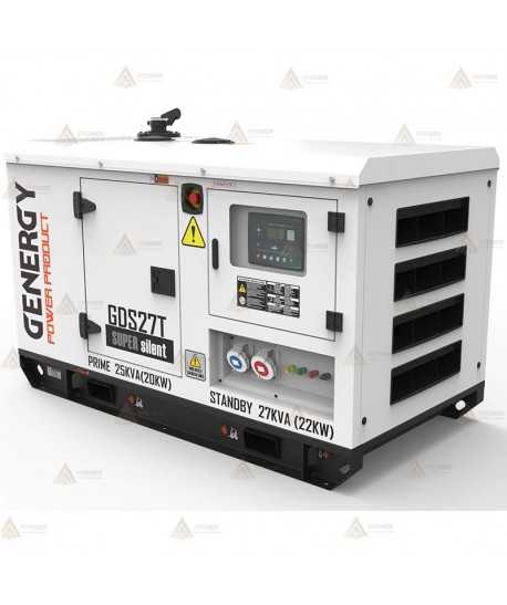 Grupo electrógeno diésel trifásico (27 KVA / 22.000W) Insonorizad