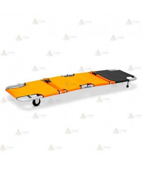 Camilla plegable con ruedas naranja Spencer 200