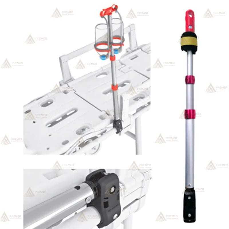 Porta suero telescópico plegable Track 4-30 de Spencer para camillas