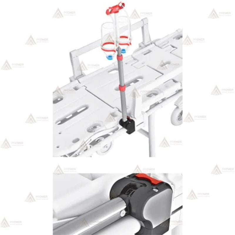 Porta suero plegable Track 5 para camillas Carrera de Spencer