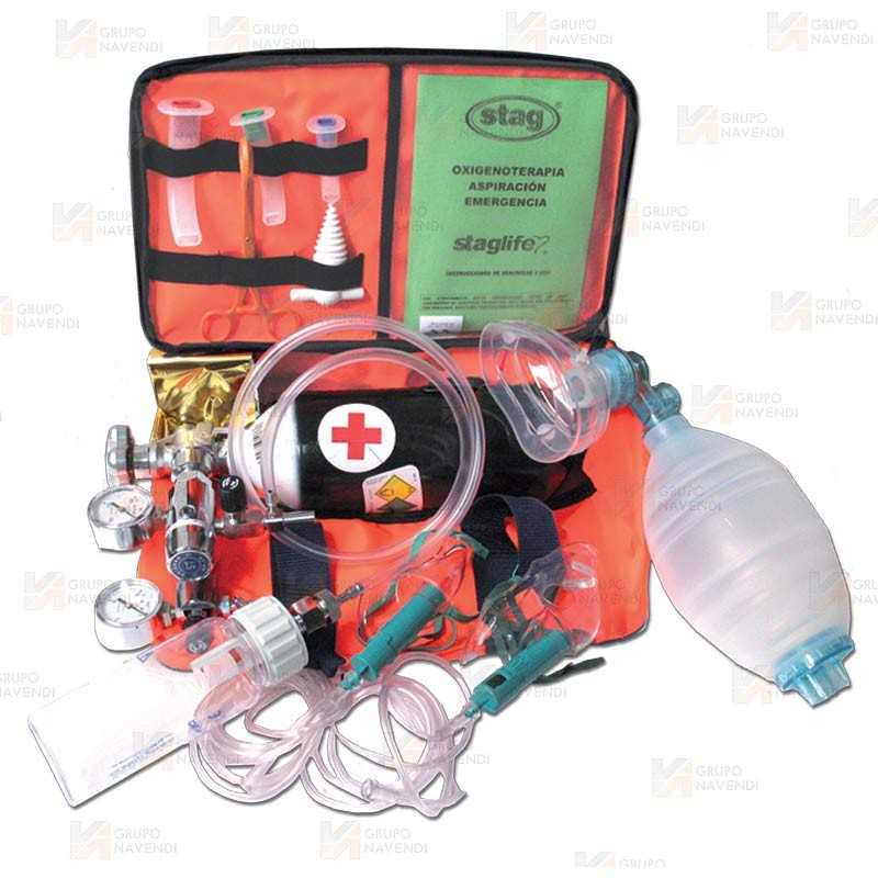 Bolsa de emergencias M430 con botella recargable de oxígeno medicinal