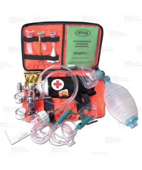 Bolsa de emergencias M430 con botella recargable de oxígeno medicinal