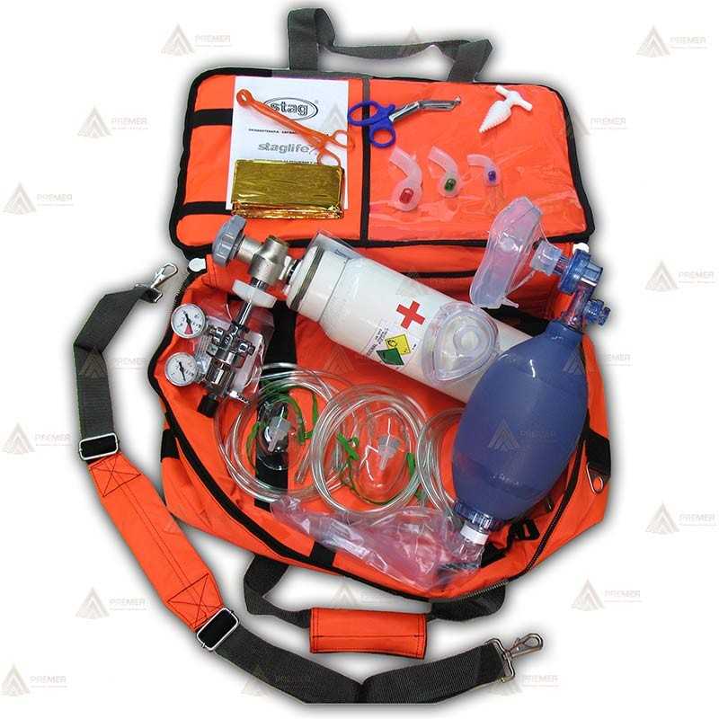 Bolsa de emergencias M400 con botella recargable de oxígeno medicinal