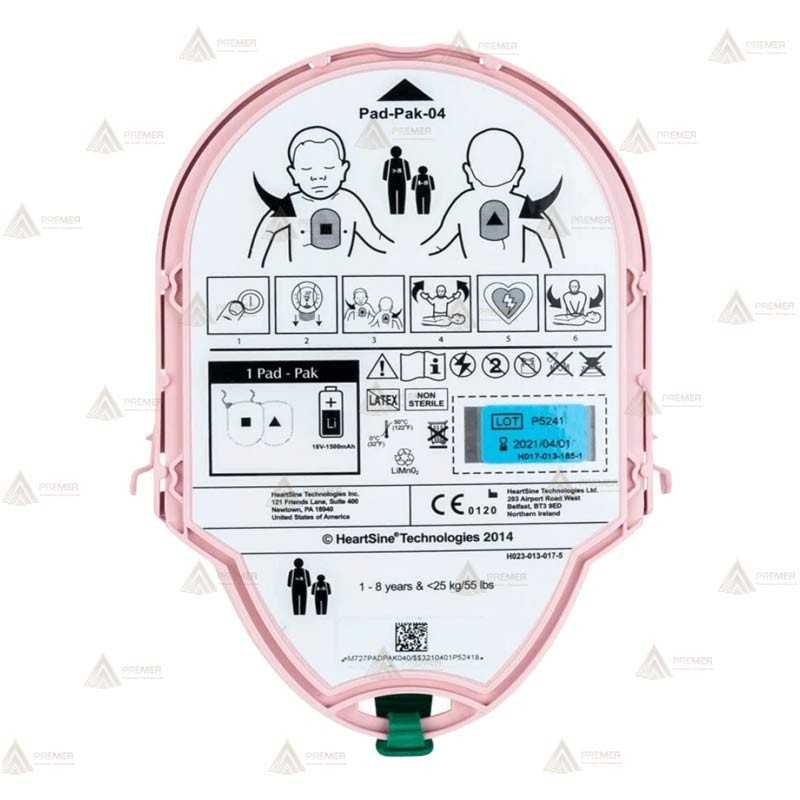 PAD-PAK Pediátrico con batería y electrodos para desfibriladores Samaritan