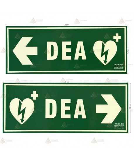 Cartel indicador flecha izquierda y derecha luminiscentes