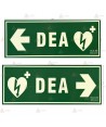 Cartel indicador flecha izquierda y derecha luminiscentes
