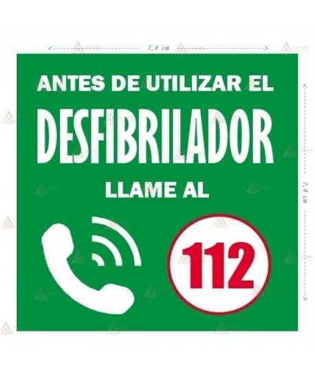 Adhesivo para DEA para llamada al 112