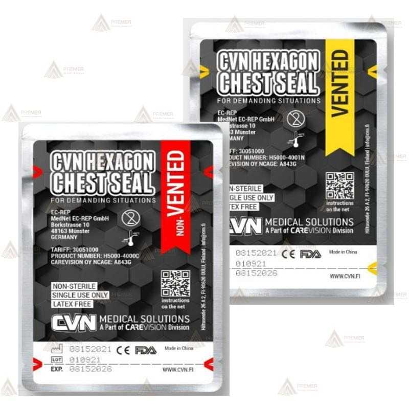 Pack de 2 apósitos torácicos, uno ventilado y otro oclusivo
