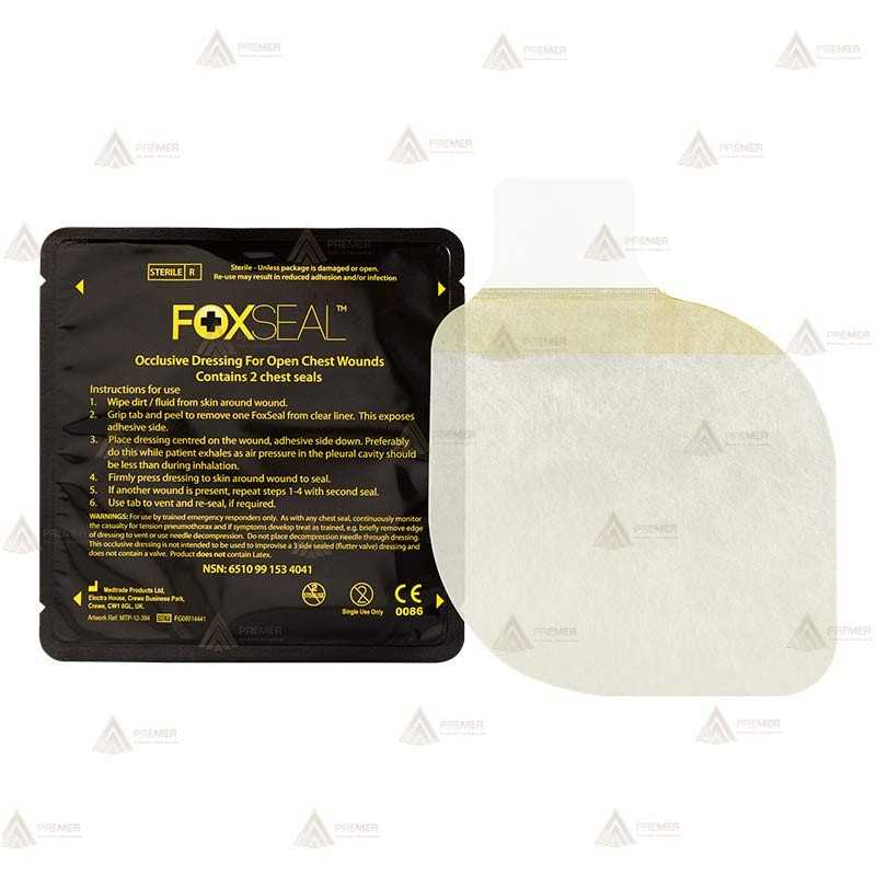 Apósito oclusivo para heridas abiertas de tórax FoxSeal (2 unid.)