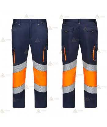 Pantalón elástico y bicolor con cintas segmentadas para Protección Civil