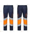 Pantalón elástico y bicolor con cintas segmentadas para Protección Civil