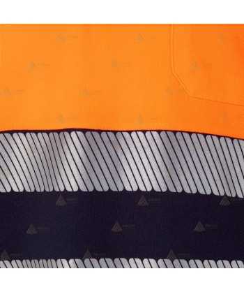 Polo bicolor manga corta con cintas segmentadas para Protección Civil