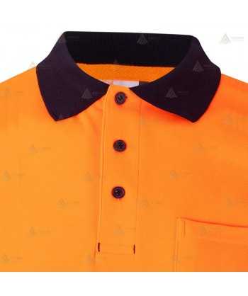 Polo bicolor manga corta con cintas segmentadas para Protección Civil