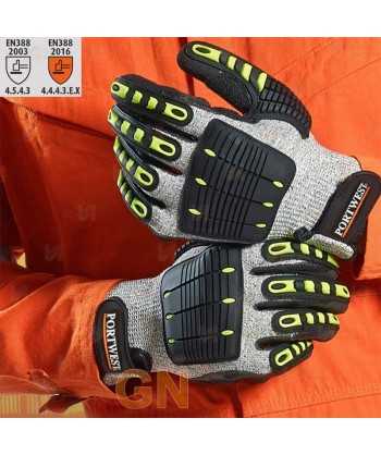 Guantes anti impacto con protección al calor y al corte nivel C