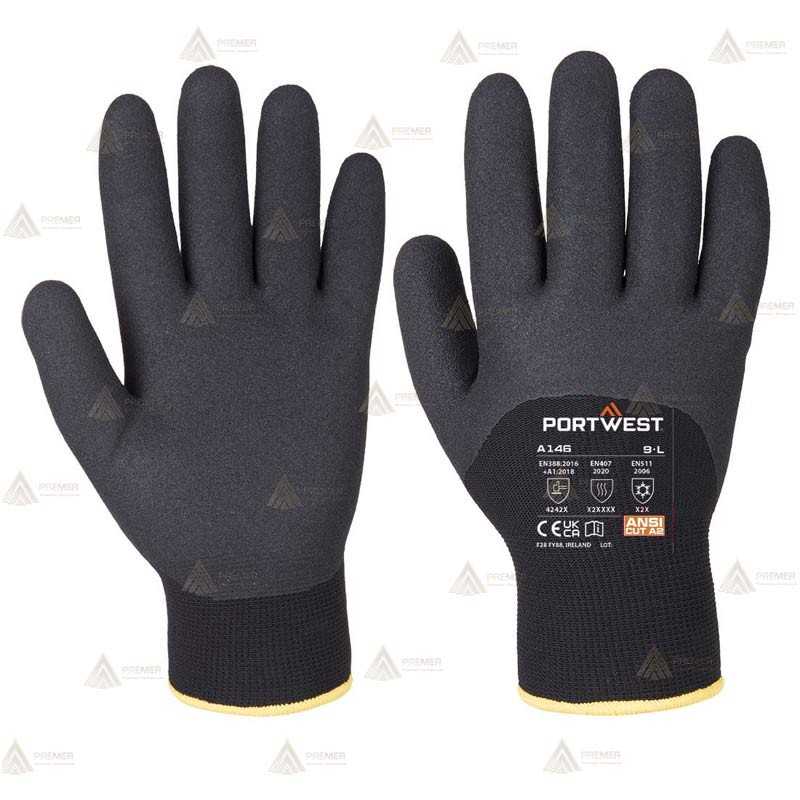 Guantes grip de nailon y espuma de nitrilo con forro térmico