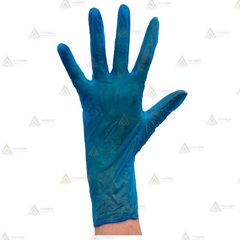 Guantes desechables de vinilo azul sin empolvar