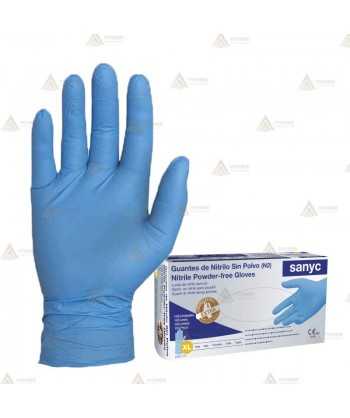 Guantes desechables de nitrilo S/polvo extrafuertes 7 gr. (100 Unid.)