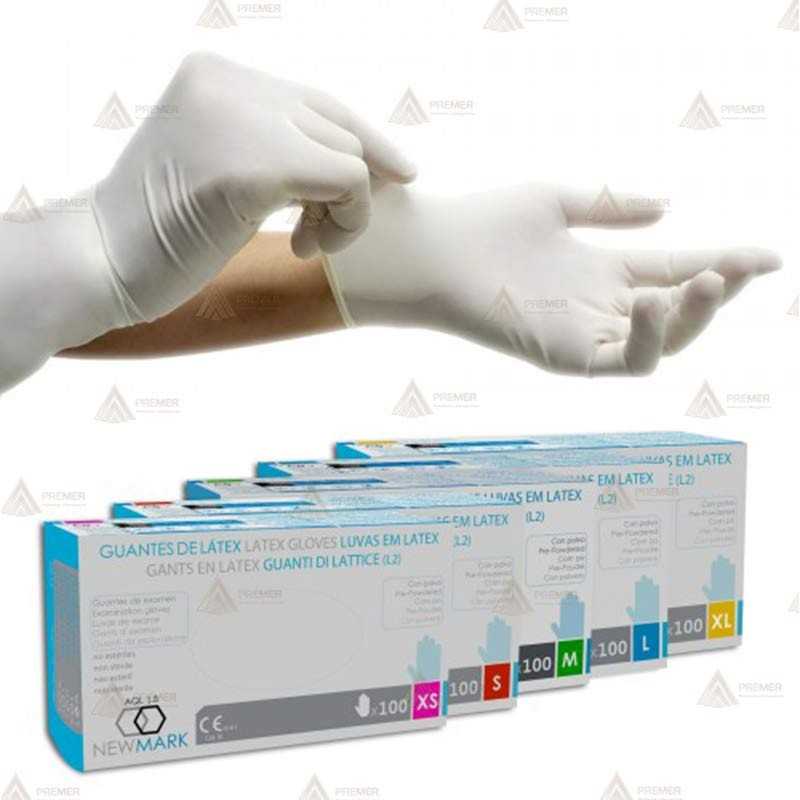 Guantes desechables de látex con polvo