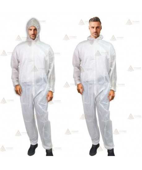 Mono desechable e impermeable con capucha y cremallera (50 Und.)