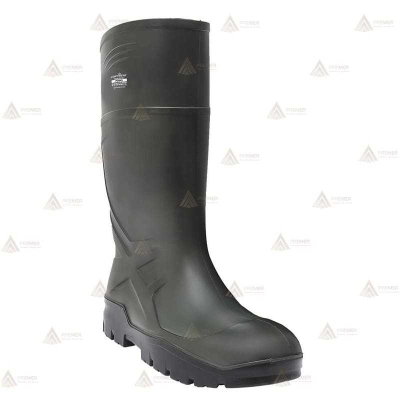 Bota de agua de poliuretano de seguridad  S5 CI FO SRC color verde oscuro