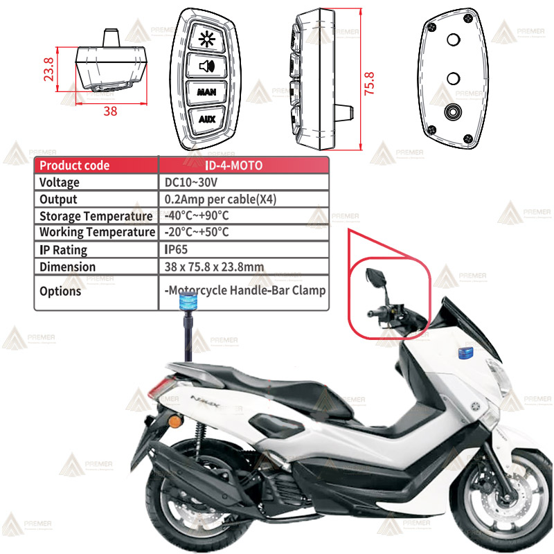 Kit de luces de emergencia para motos de policía