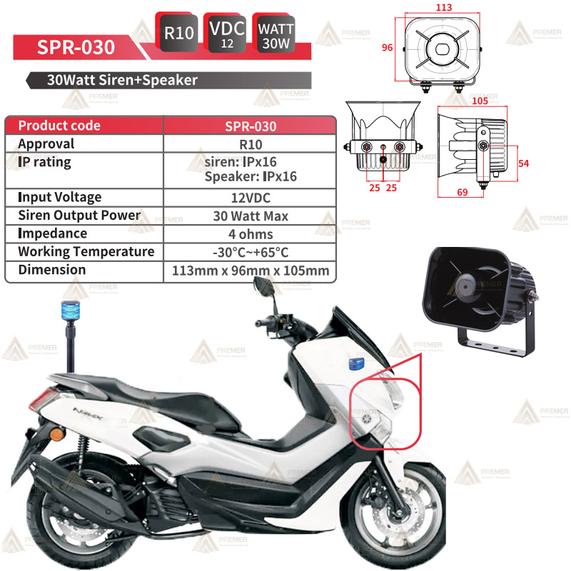 Kit de luces de emergencia para motos de policía