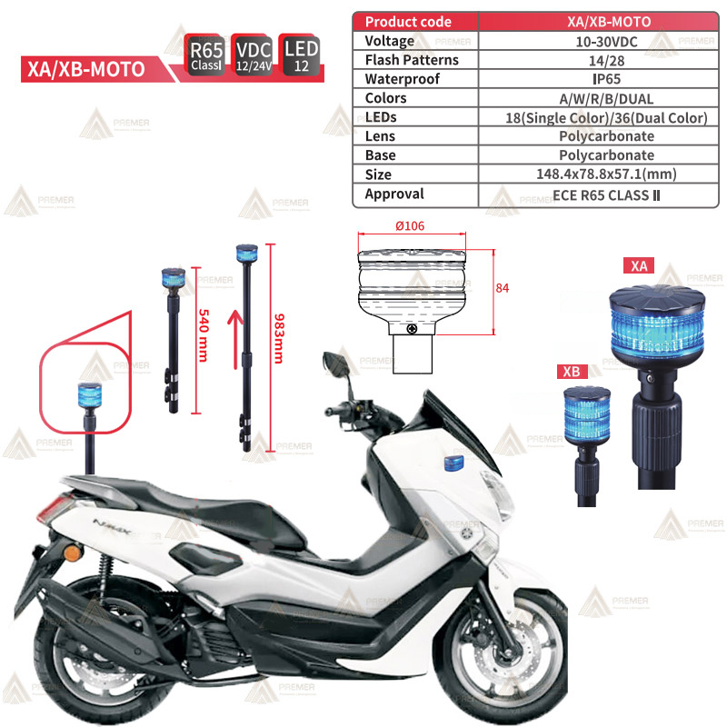 Kit de luces de emergencia para motos de policía