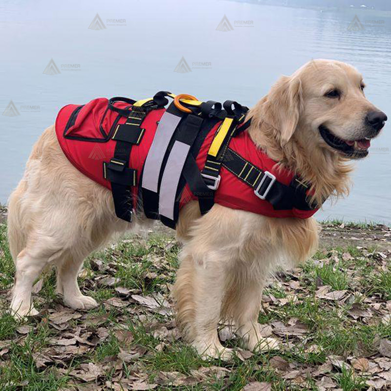 Arnés para perros de rescate acuático