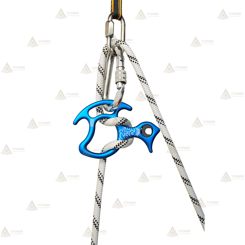 Descensor de aluminio para barranquismo y escalada