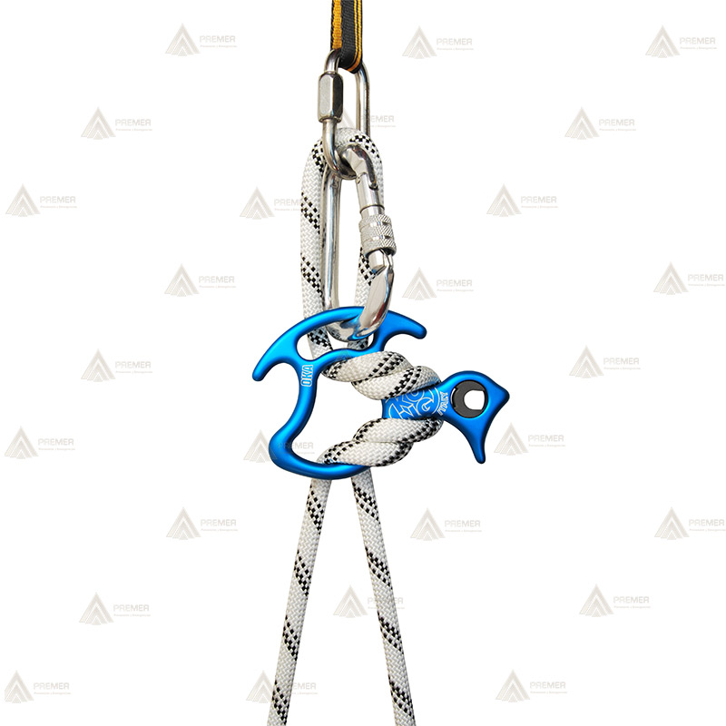 Descensor de aluminio para barranquismo y escalada