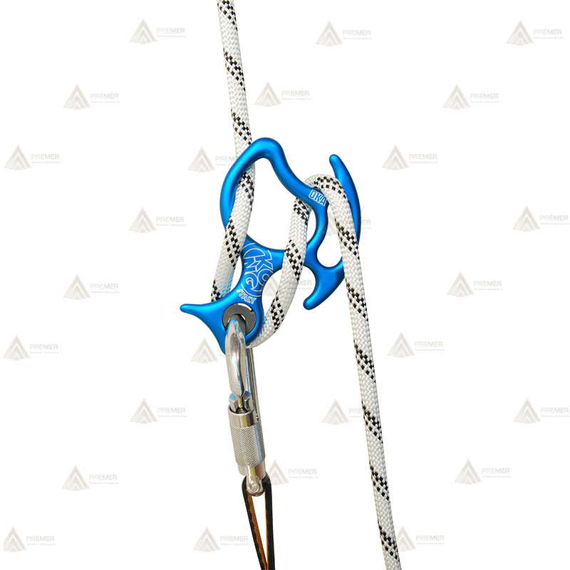 Descensor de aluminio para barranquismo y escalada