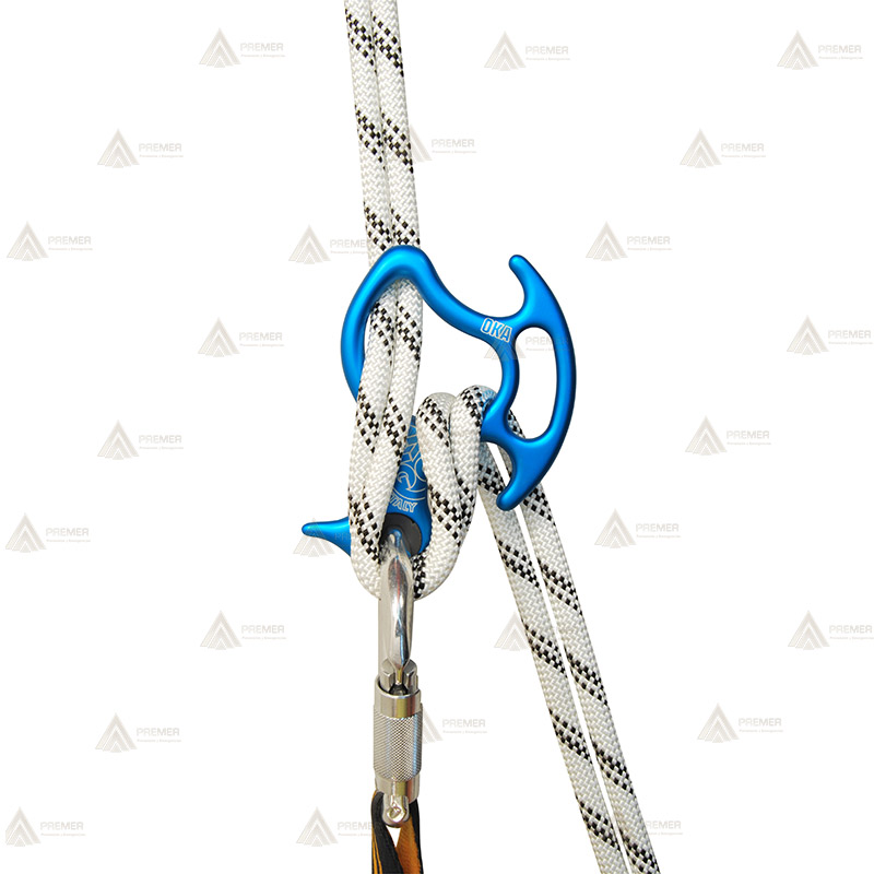 Descensor de aluminio para barranquismo y escalada
