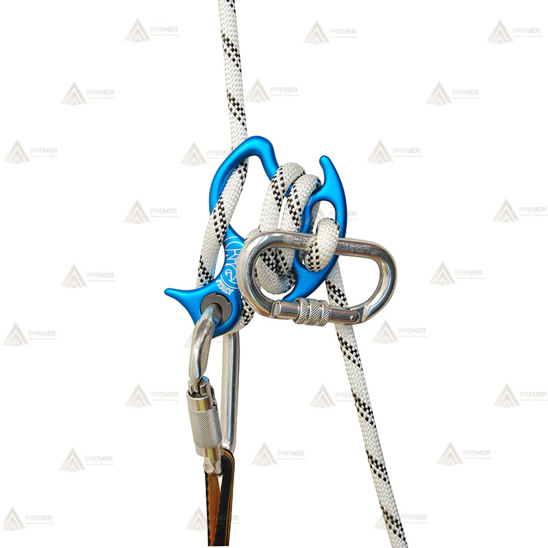 Descensor de aluminio para barranquismo y escalada
