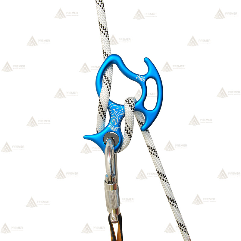Descensor de aluminio para barranquismo y escalada